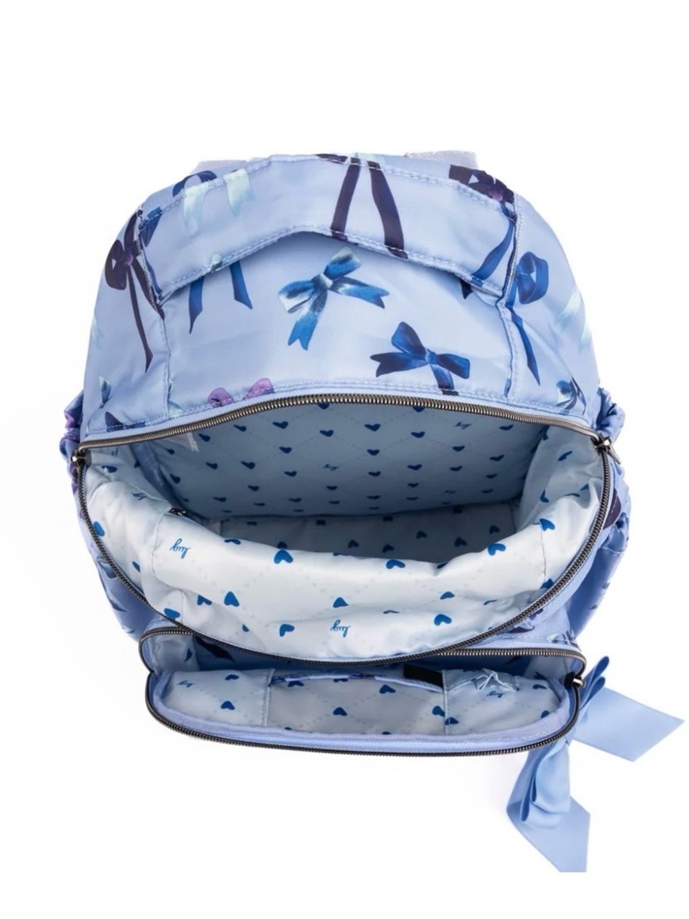 lug Pattycake Backpack with Bow - Periwinkle Blue with Purple Bows - Picture 5 of 5
